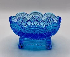 Henry Ford Museum Open Salt Reproduction Of A Lacy Period In Bright Blue, RARE