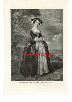 Peg Woffington, Schauspielerin (Parsons & Moody, Rückseite), Buchillustration, 1887