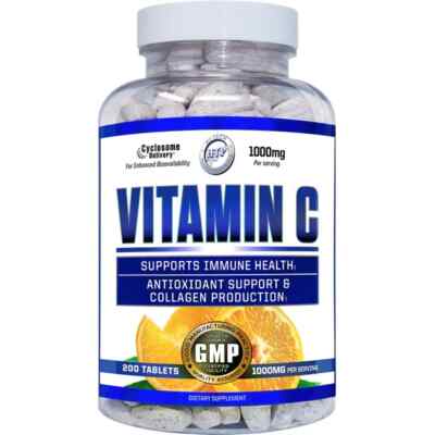 Hi Tech Pharmaceuticals Vitamin C 1000mg 200 Tablets IMMUNE SUPPORT MADE IN USA