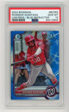 2022 BOWMAN CHROME BLUE REFRACTOR #/150 ROISMAR QUINTANA PSA 10 POP 1