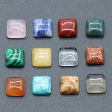 Square Cabochon Beads 10mm Natural Mixed Gemstone Crystal CAB Flatback Chakra