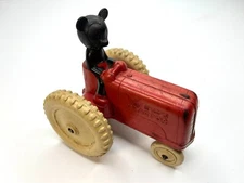 Vintage 1930s Sun Rubber Co. Mickey's Tractor Toy Red - Original