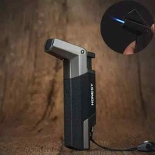 Straight Jet Gas Flashlight Lighter Windproof Cigar Drill Lighter Smoking Chills