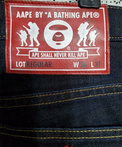 AAPE By A BATHING APE Herren Denim Jeans Größe XL W 36 x L 31 Blau Selvedge - Bild 11 von 22