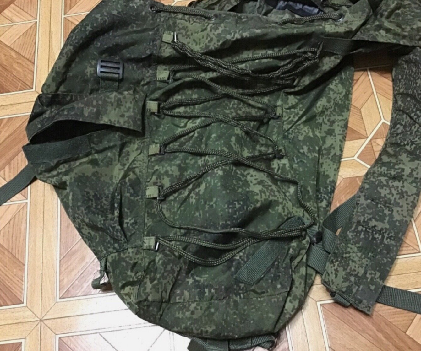 Russian army uniform combat backpack, equipment soldier. War in Ukraine ...