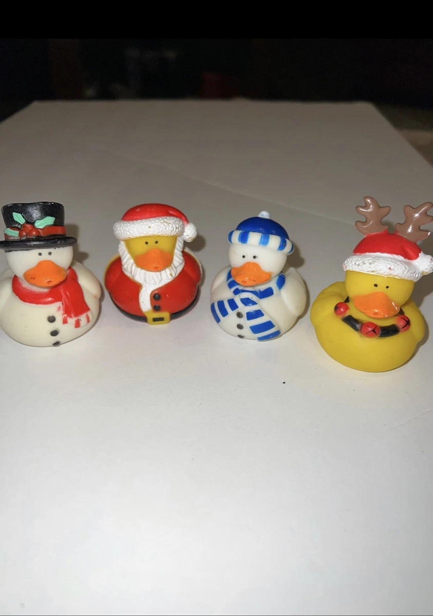 Rubber Ducks christmas lot of 4 Oriental Trading Company vintage