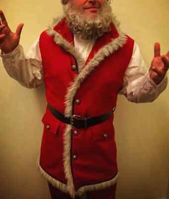 Chronicles Santa Claus Fur Wool Jacket - Kurt Russell Xmas Coat