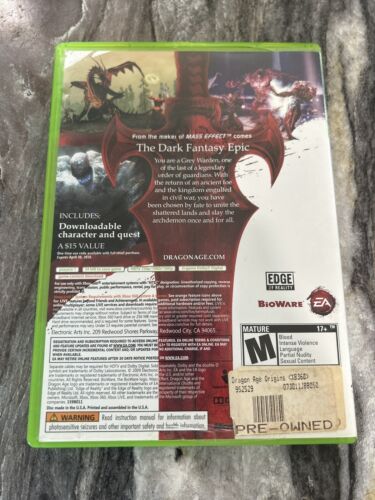 Xbox 360 Dragon Age Origins VideoGame Grey Warden Dark Fantasy For M Mature - Picture 2 of 3