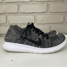 Nike Free RN Fly Knit Shoes Sneakers Womens Size 7 Black Gray Athletic