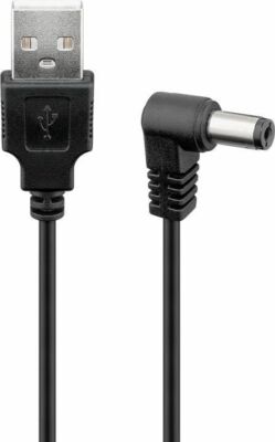 USB DC Ladekabel USB Stecker A auf DC Hohlstecker 5,5 mm + 2,5 mm Durchmesser 1m