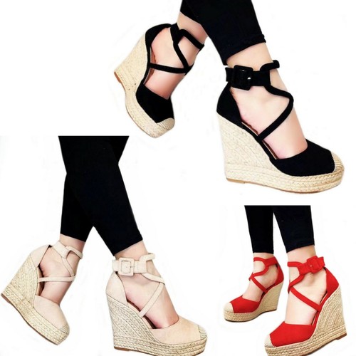 SCARPE Donna Sandali Zeppa Spago Tacchi alti 12 Zatteroni Espadrillas Corda  C98 | eBay