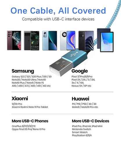 Cable Cargador Rápido USB a Tipo C para Xiaomi MI 10 11 lite pro redmi note 9s - Imagen 4 de 8
