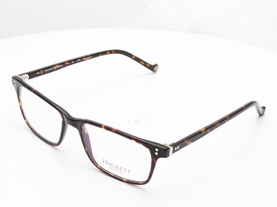 Hackett Bespoke HEB145 11 Rectangle Dark Brown Tortoise Unisex Eyeglasses 52mm