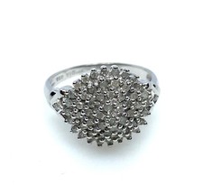 Diamond Gold Ring 9ct White Gold Diamond Ring 0.50 Carat Diamond Cluster Ring