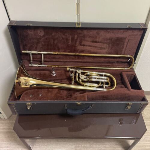 Vincent Bach 50B2 Bass Trombone with Hard Case Mouthpiece from JAPAN - Afbeelding 1 van 8
