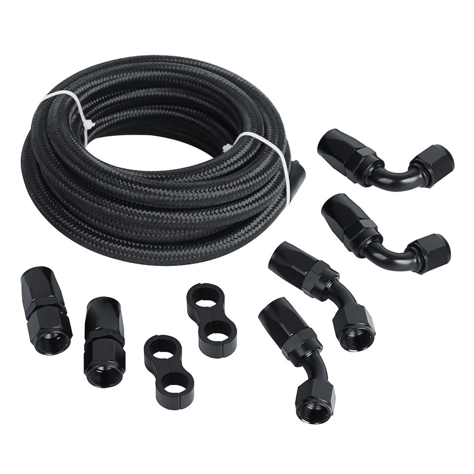 SKYSHALO 6AN Fuel Line Kit,25 FT Fuel Hose Kit, 5/16 In.Nylon Stainless Steel Braided PTFE Fuel Line Kit, E85/Oil/Gas/Diesel Hose QCYYRYRG15G26J9HMV0-0816 - The Home Depot - Foto 8