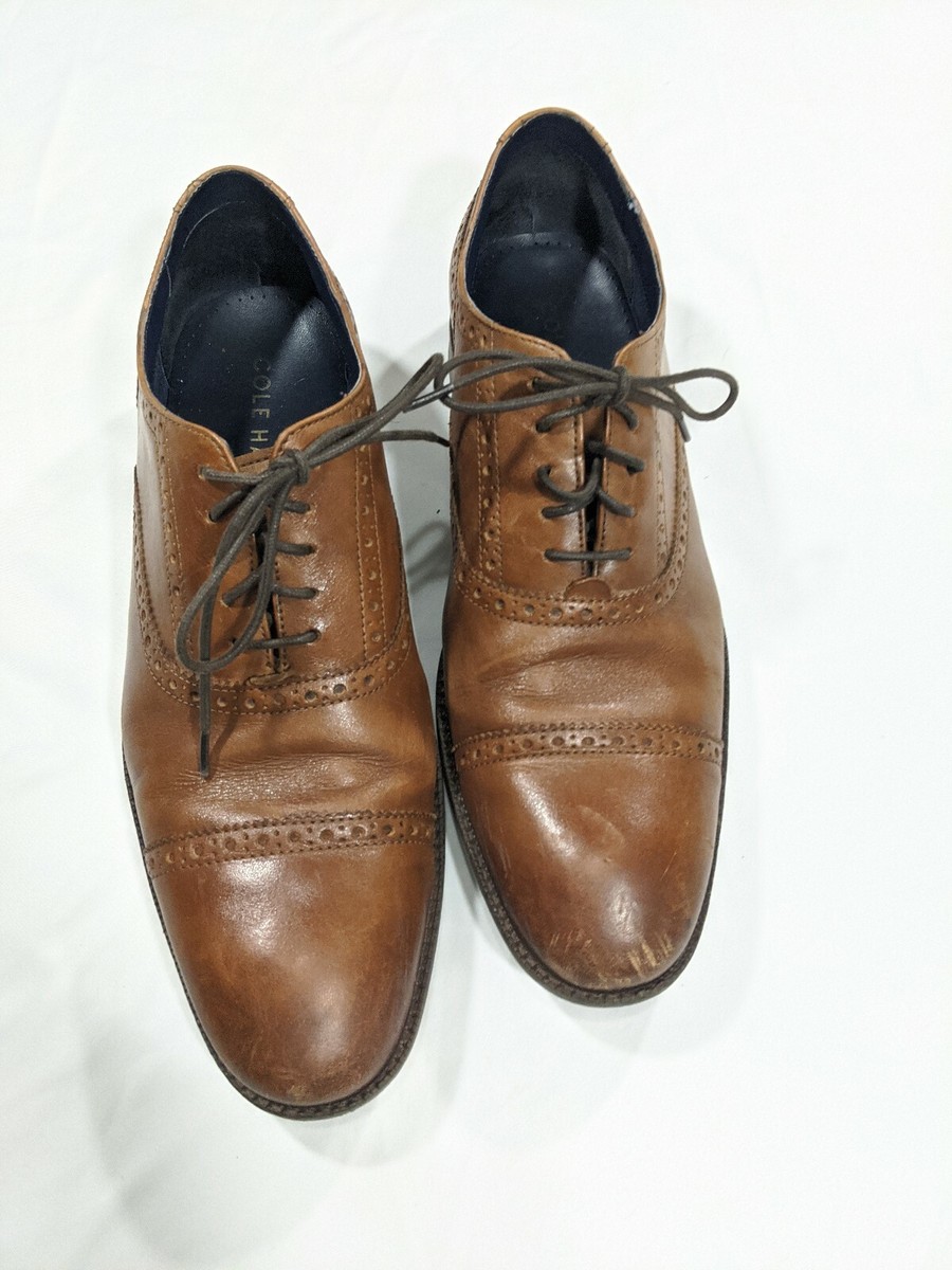 Cole Haan Mens Wayne Brown Leather Cap Toe Oxford Lace Up Shoes Size 13M C30689 Cole Haan Men Wayne Brown Leather Cap Toe Oxford Lace Up  main image 2