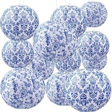 12 Pack Chinoiserie Paper Lantern Round Paper Lantern for Birthday Wedding Party