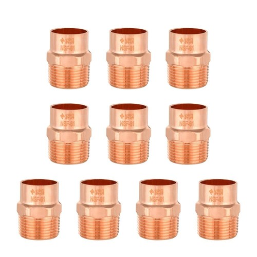 pack Of 10 3/4inch Copper Male Adapter C X Mnpt Lf Copper Plumbing Fittings Wi