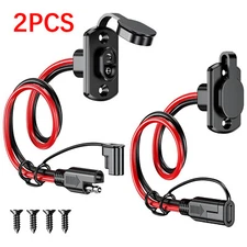 2Pcs SAE Quick Connector Harness 1FT 12AWG SAE Adapter Male Plug to Female Cable