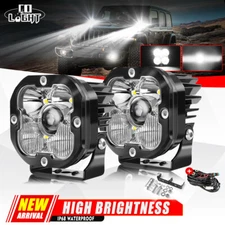 Colight 3inch Squadron Laser LED Pair Driving/Combo Lights Kit w/ Wire Harness