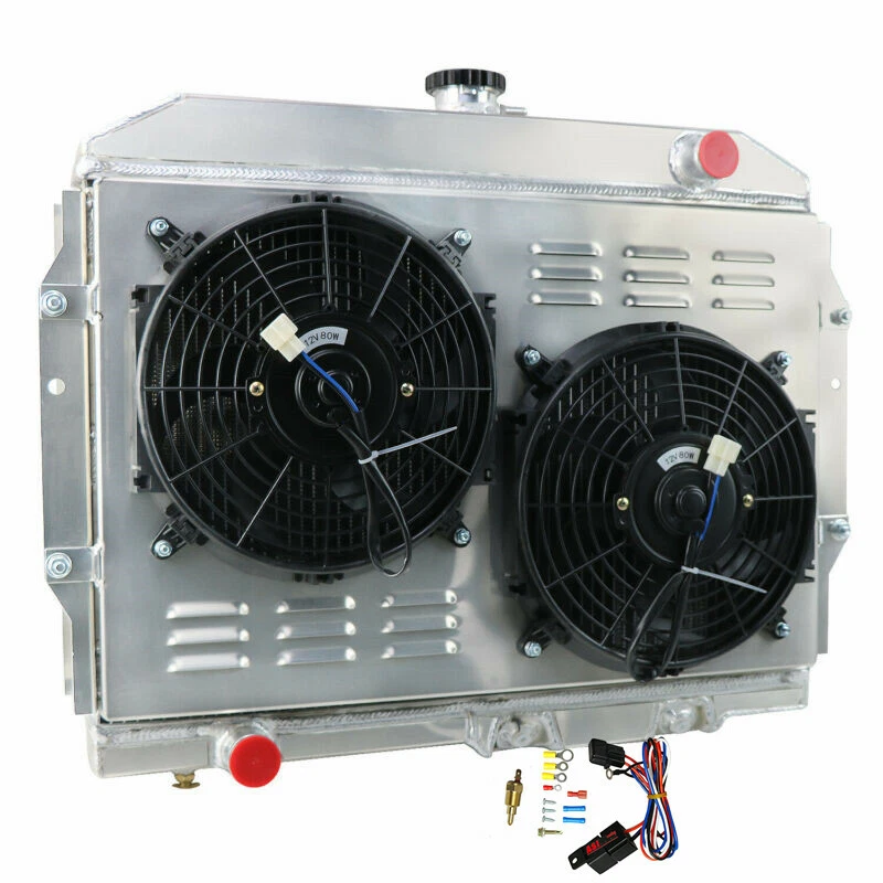 4Row Radiator+Shroud Fan For 1968~1974 1970 AMC Javelin/1960-1962 AMX Rambler V8 - Imagem 4 de 4