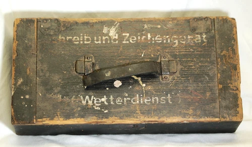 German WWII WW2 Weather Service Wooden Box Vintage Rustic