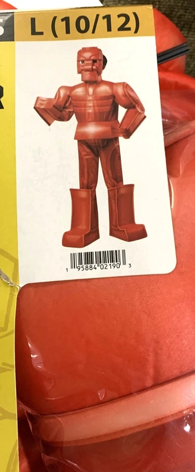 Niños ROCK'EM SOCK'EM ROBOTS Rojo ROCKER DISFRAZ L 10/12 NUEVO 6 piezas Traje Máscara Puños + Foto 2 de 2