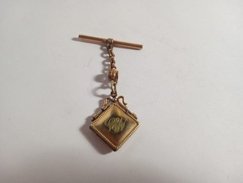 Antique Victorian Gold Filled Locket Watch Fob and clasp link w/ both frames - Bild 7 von 11