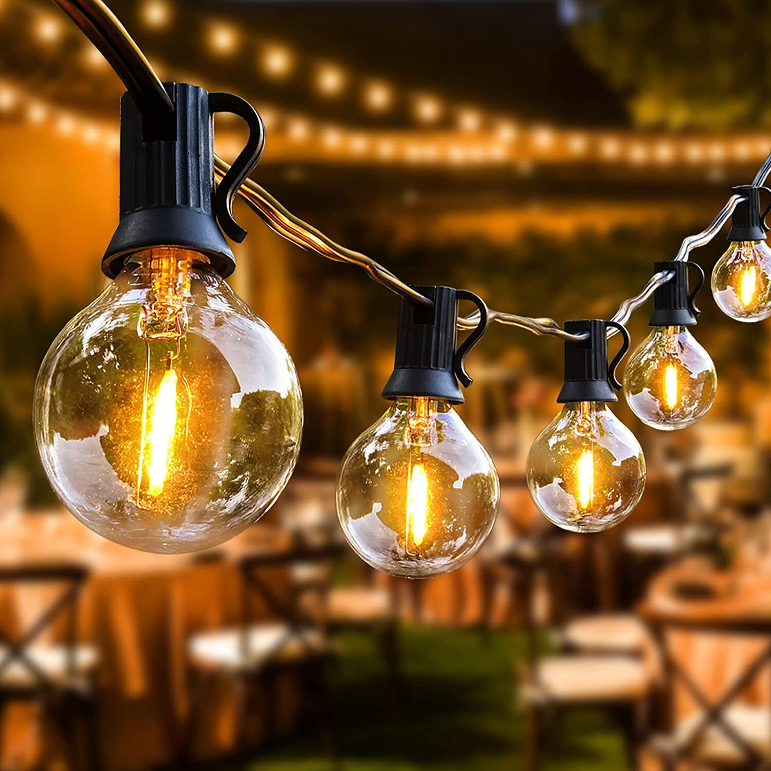 Outdoor Globe LED String Light For Patio Backyard Garden Porch Gazybo Party