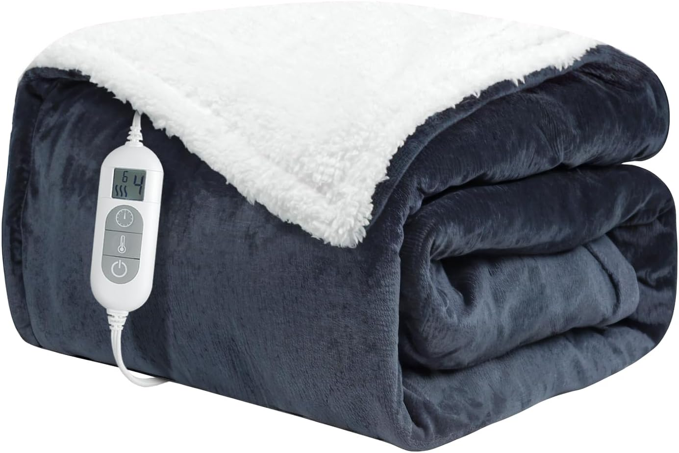 Heated Blanket Electric Throw，Flannel Sherpa Soft Warm Heater Blanket with 8 Fas
