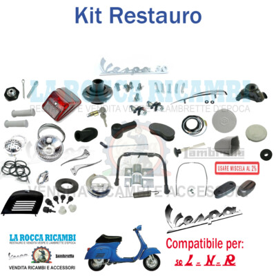 KIT MAXI COMPLETO RESTAURO RICAMBI VESPA 50 L R N DAL 1965 IN