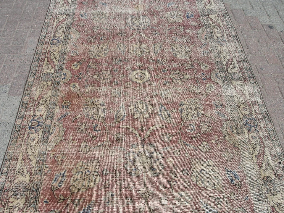handmade rug, area rug, vintage wool rug, oushak rug , home decor, carpet rug, - Image 4 of 4