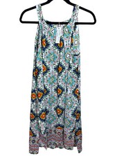 Spense Womens White Aztec Print Dress Sz Large NWT Side Slit Coverup