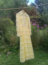 long sheer lace Gingham floral vintage cottage core garden cottagecore Dress