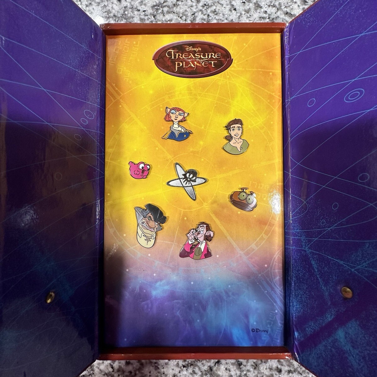 Disney Treasure Planet Complete 7 Pin Boxed Set - Rare Catalog