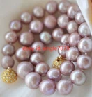 Real 8-9mm Genuine Lavender Purple Cultured Pearl Necklace 20''