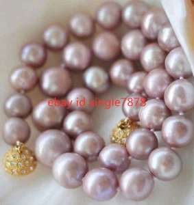 Real 8-9mm Genuine Lavender Purple Cultured Pearl Necklace 20''