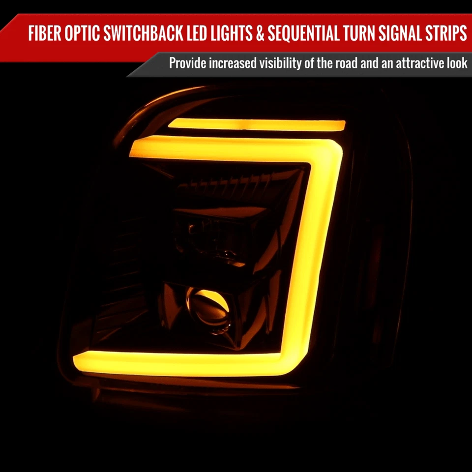 Para 07-14 GMC Yukon/XL 1500/XL 2500 Switchback sequencial LED seta preto - Imagem 3 de 4