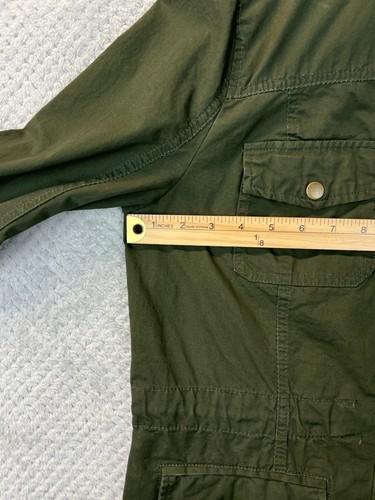 Charlotte Russe Army Green Chore Jacket Women M Denim Field Tab Sleeve Vaca Y2K - Picture 17 of 21