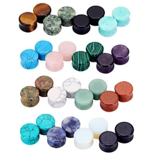 32PCS Stone Ear Plugs Double Flare Saddle Ear Gauges Expander Stretchers 2G-5/8"