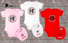 COORDINATO BODY BAVAGLINO NEONATO ALFISTA COME PAPà 3 COLORI NOME IDEA REGALO