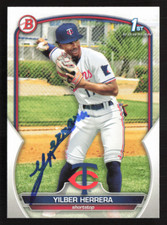 YILBER HERRERA SIGNED 2023 1ST BOWMAN PAPER PROSPECTS CARD # BP-86 TWINS 6
