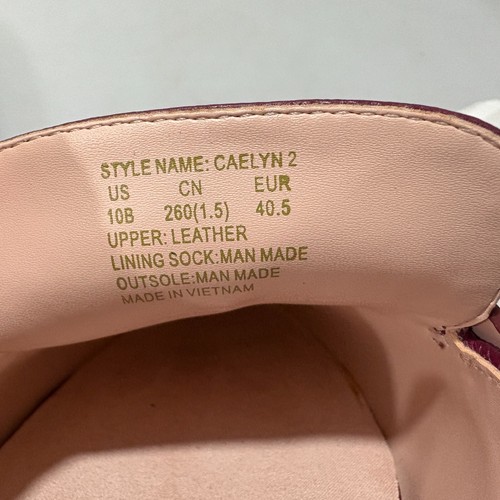 Kate Spade NY 10 B Caelyn Borgoña Rojo Guijarro Cuero Toboganes Planos - Imagen 8 de 8