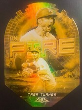 2022 Topps Fire Gold Minted On Fire Die Cut Trea Turner #EF-17 - Dodgers