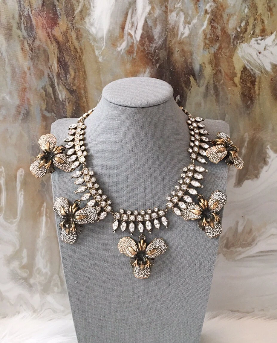 RARA Collana Givenchy Ottone Cristallo Fiore Statement