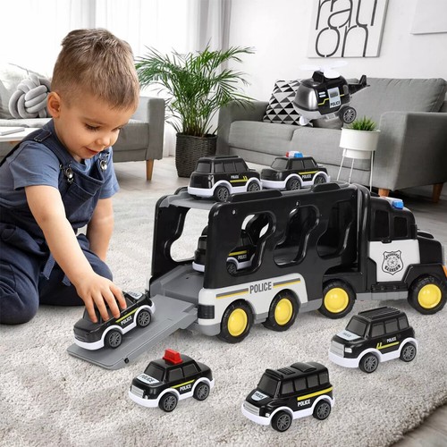Auto Spielzeug für ab 2 Jahren Kinder 7 in 1 Autotransporter LKW Jungen Geschenk - Bild 4 von 16