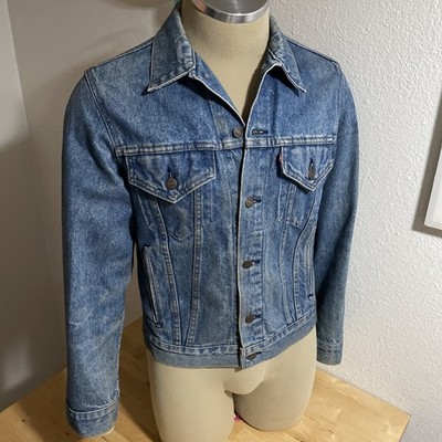 Vtg 80s Levi's 70506 0216 Type 3 III Faded Blue Jean Trucker Denim