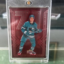 Upper Deck 2024-25 Fluorescence Red Macklin Celebrini Rookie Hockey Card