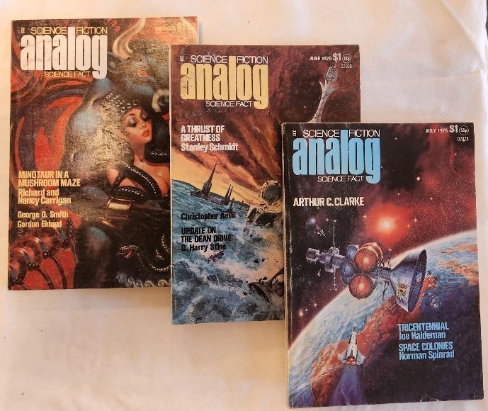 analog science fiction magazine, May, June, July 1976, with complete serial